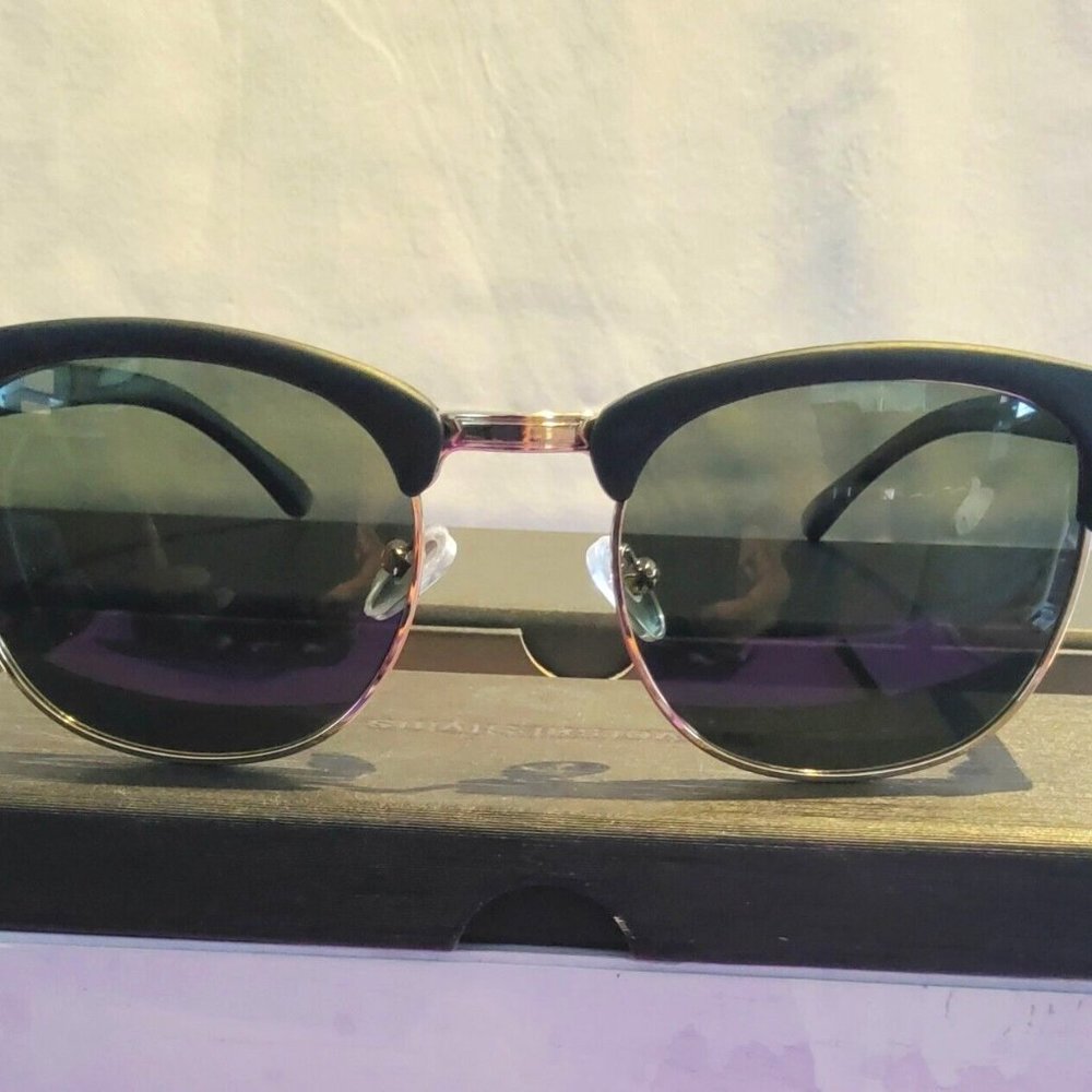 Women Square Frame Polarized Sunglasses 60mm Black Flat Finish TAC Lens 100% UV